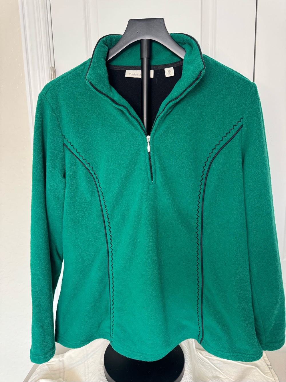 Coldwater Creek Creek Green Quarter-Zip Fleece Pullover